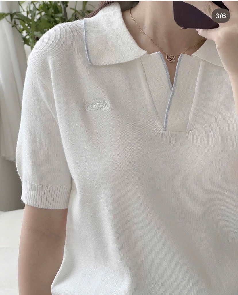 ÁO LEN POLO CỔ THÊU CÁ SẤU NỮ