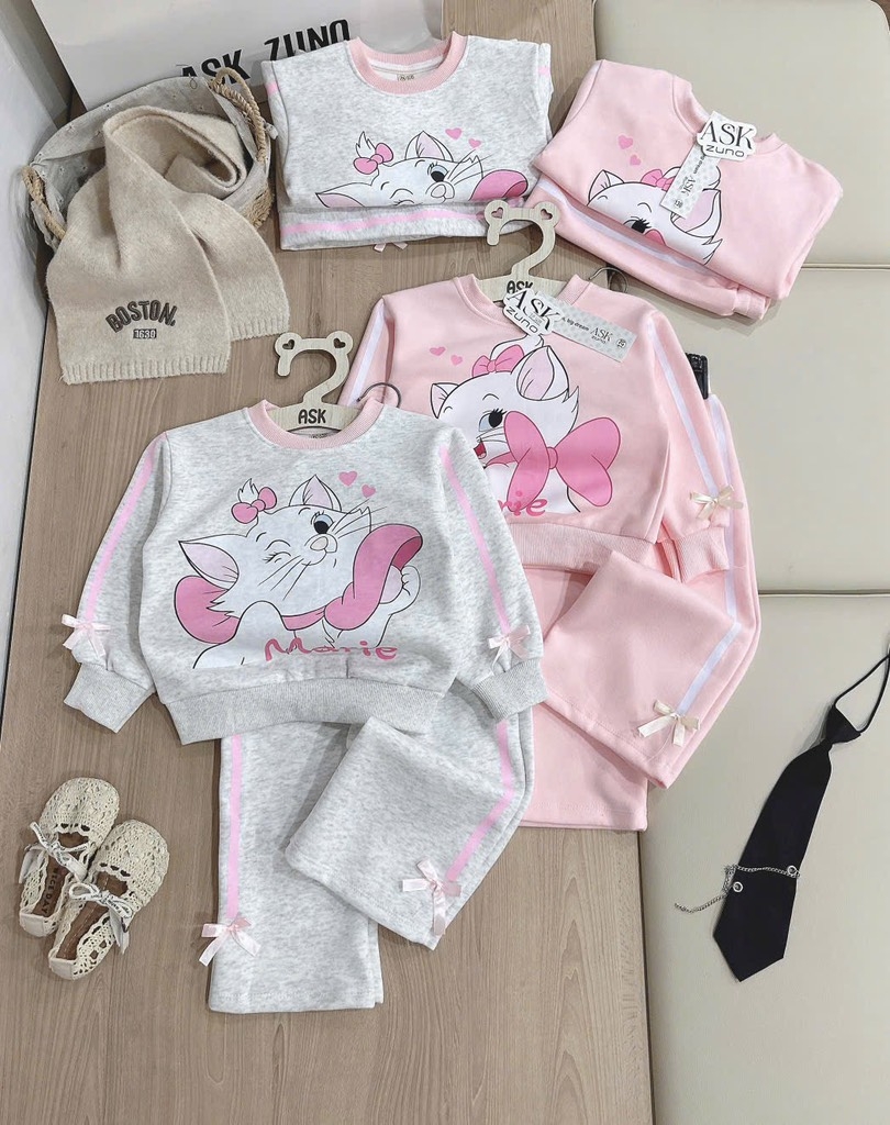 BỘ DÀI NỈ HAI DA MÈO MARIE HỒNG XÁM BÉ GÁI