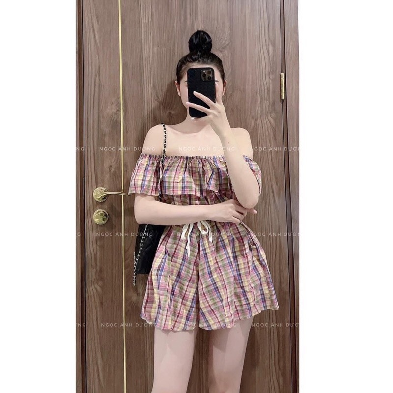 VÁY JUM KẺ BÈO NGỰC CHUN EO(xả 59k)