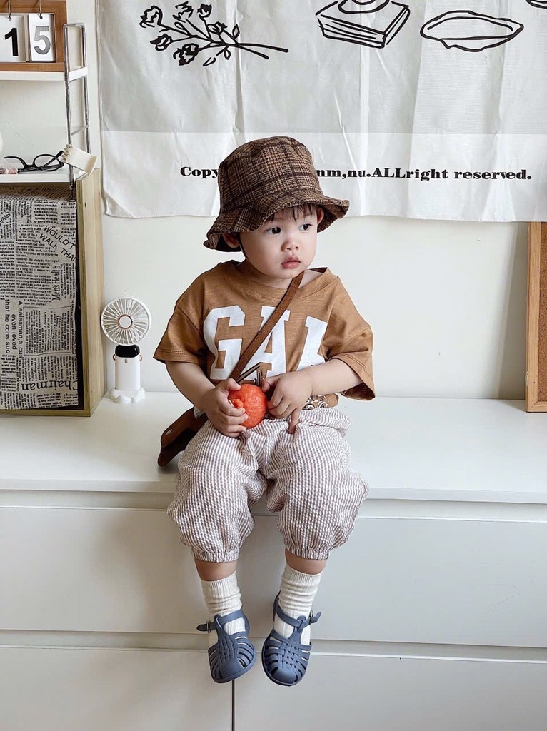 SET 3 ÁO GAP TONE MÀU XÁM RÊU NÂU BÉ TRAI SẴN( xả 69k)