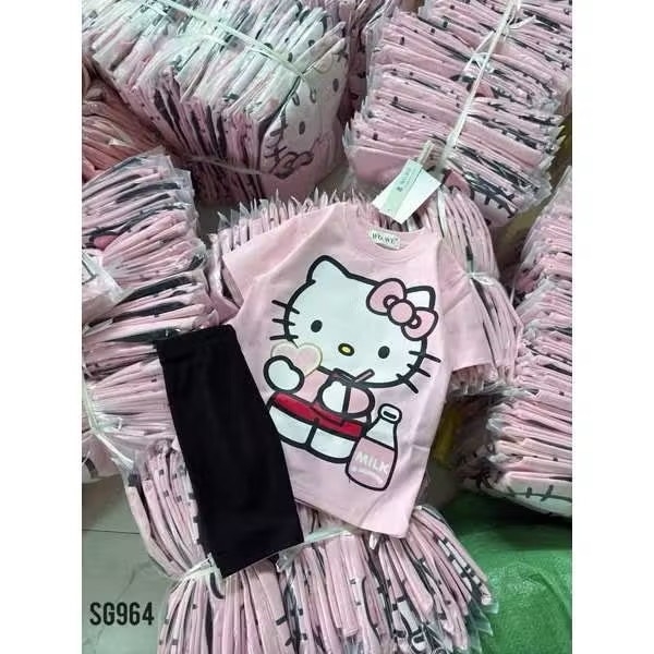 SET ÁO HELLO KITTY KÈM QUẦN BÉ GÁI (SALE 70k)