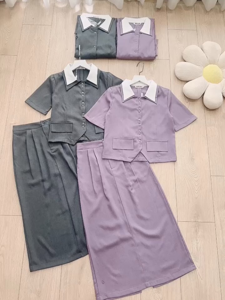 SET ÁO CỔ HAI LÁ THỜI TRANG MIX CV LI KIỂU NỮ(sale 99k)
