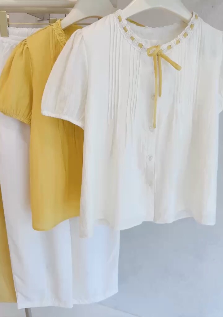 SET BỘ ÁO TƠ LI PHỐI CỔ REN HAI LỚP MIX QUẦN  BAGGY LI NỮ