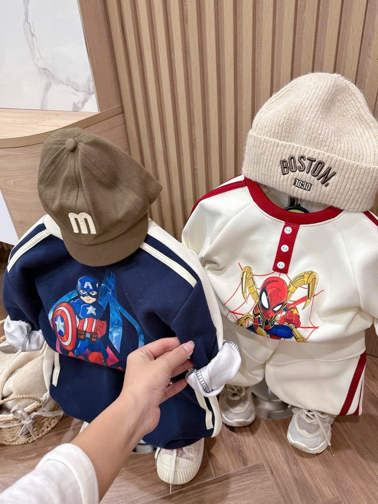 SET BỘ DÀI NỈ SIÊU NHÂN MARVAL 2 MÀU PHỐI BÉ TRAI