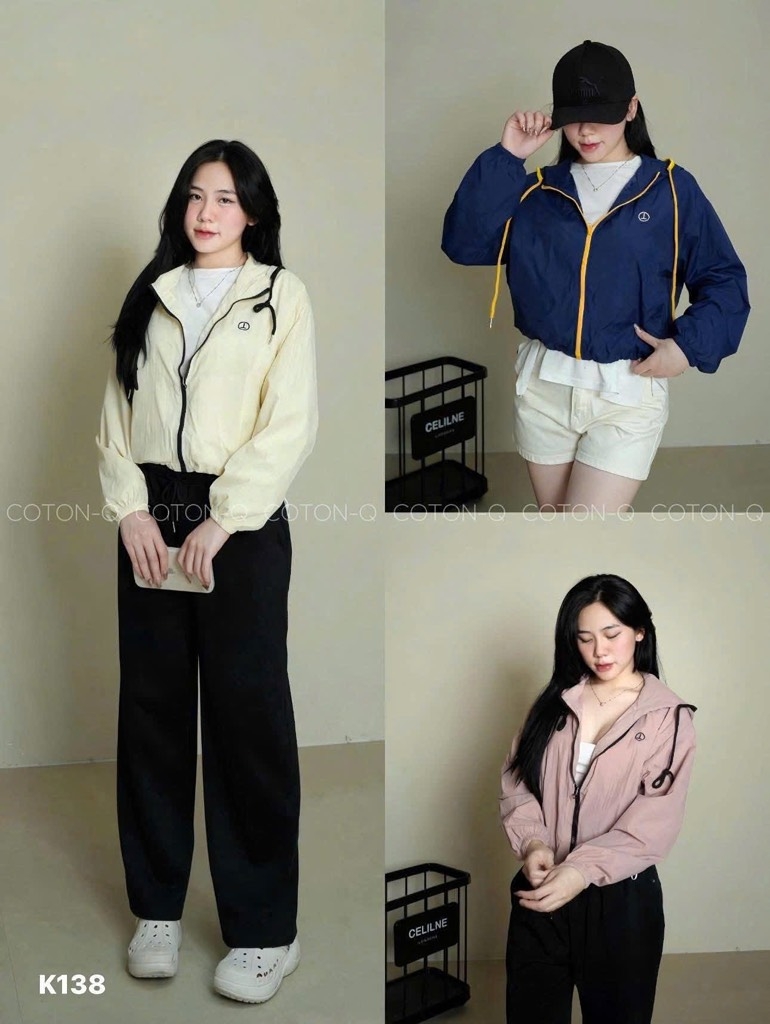 ÁO GIÓ CROP NỮ SẴN
