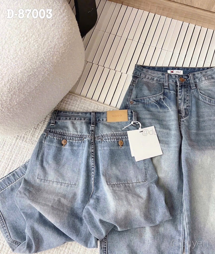 QUẦN BAGGY BÒ NỮ TÚI CÚC