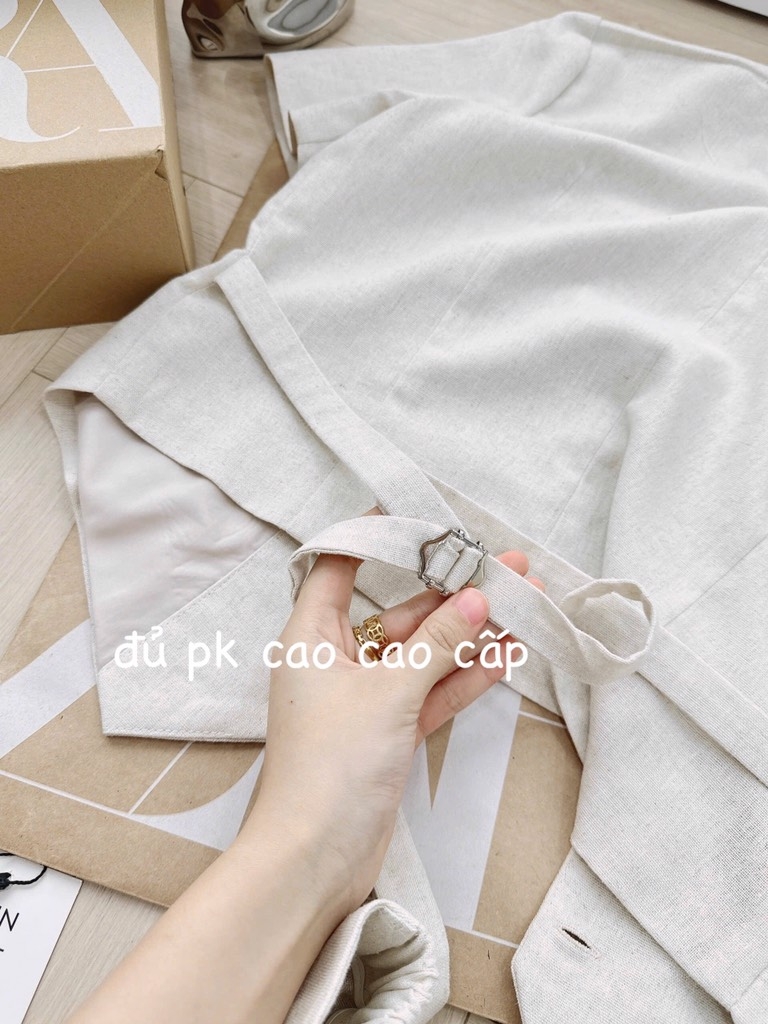 SET LINEN ZARRA 2 LỚP BUỘC SAU NỮ (HÀNG ĐẮT) SẴN (SALE 158k)