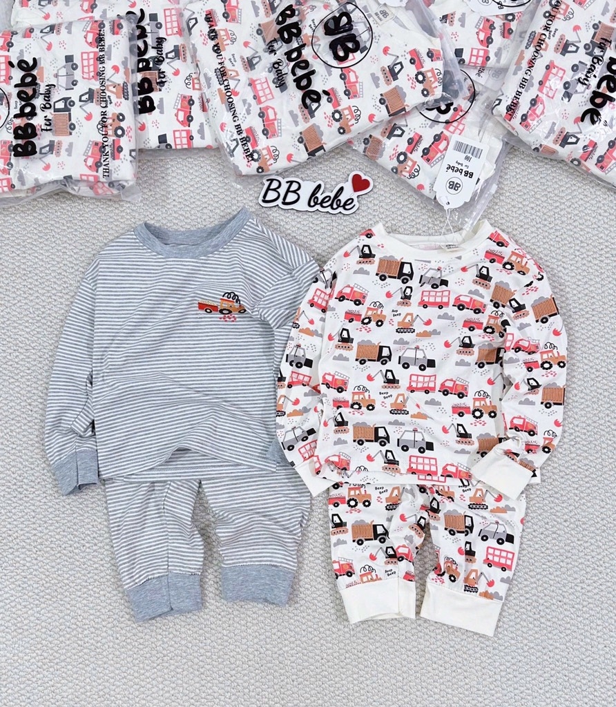 SET 2 BỘ DÀI OTO NHÍ MÀU ĐỎ KẺ GHI BÉ TRAI SẴN