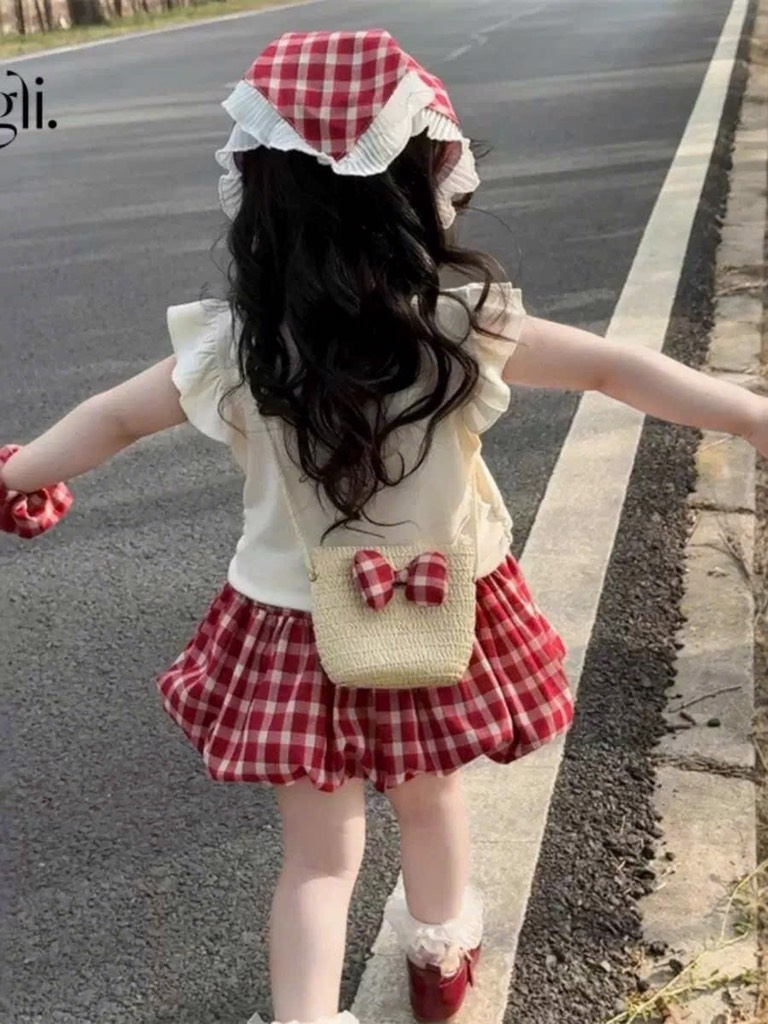 SET MÈO NƠ KẺ CV ÁO KHĂN KÈM TÚI BÉ GÁI (LOẠI ĐẮT KÈM TÚI NƠ)