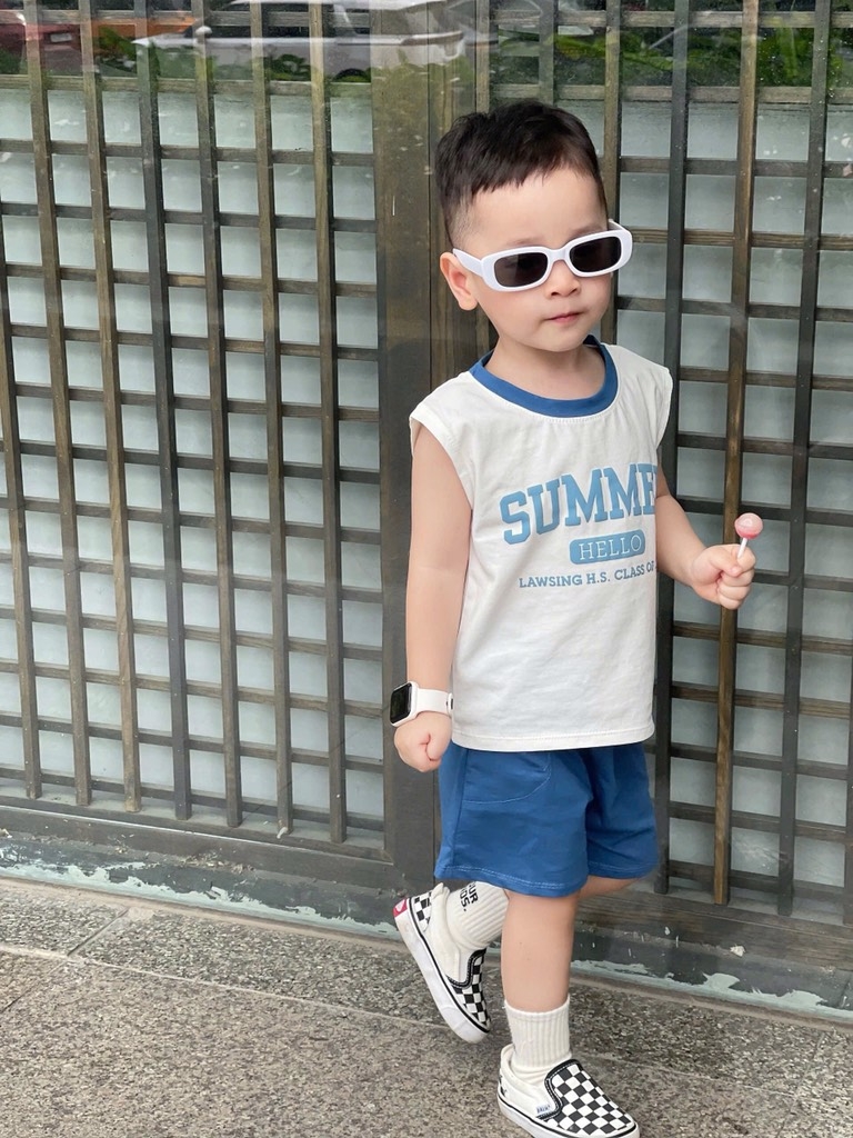 SET BỘ SUMMER XANH TRẮNG BÉ TRAI SẴN(SALE 89k)