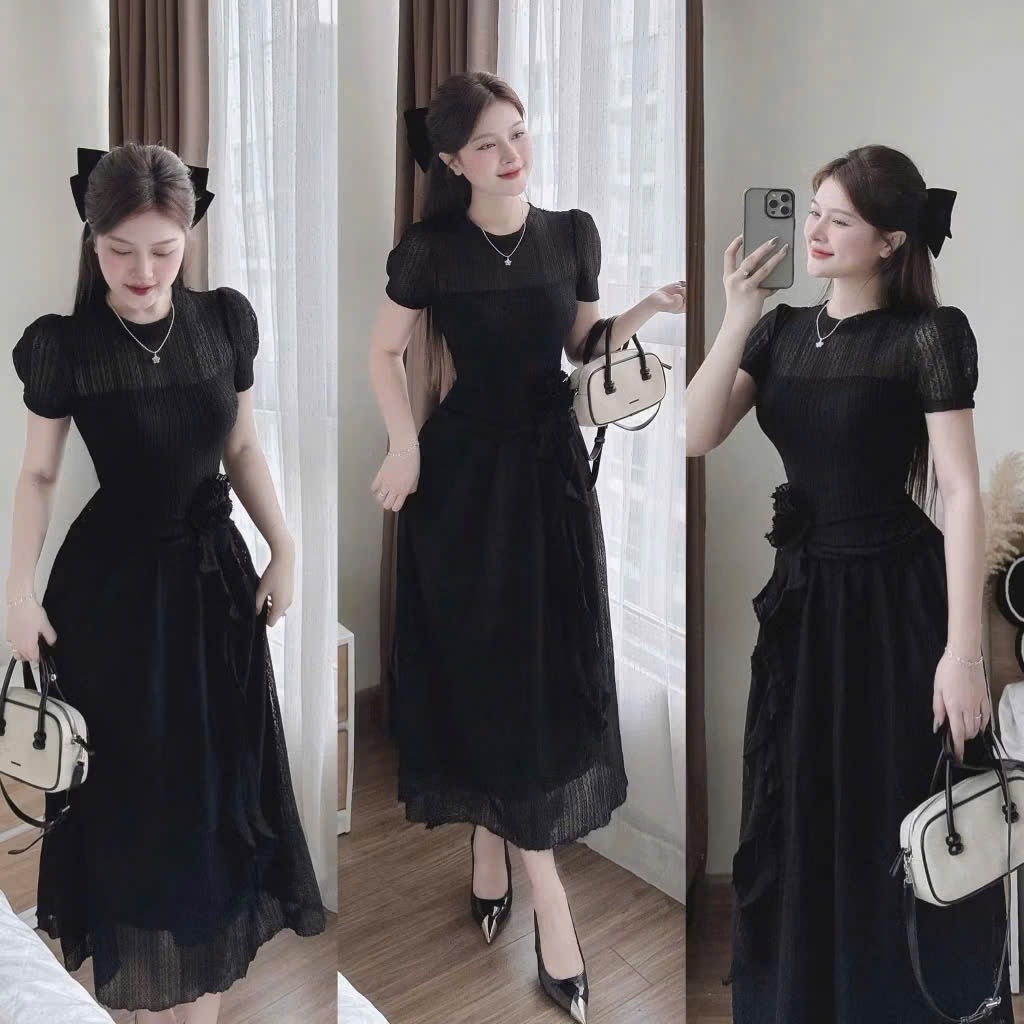 VÁY REN LI EO HOA XOÈ NỮ( xả 159k)