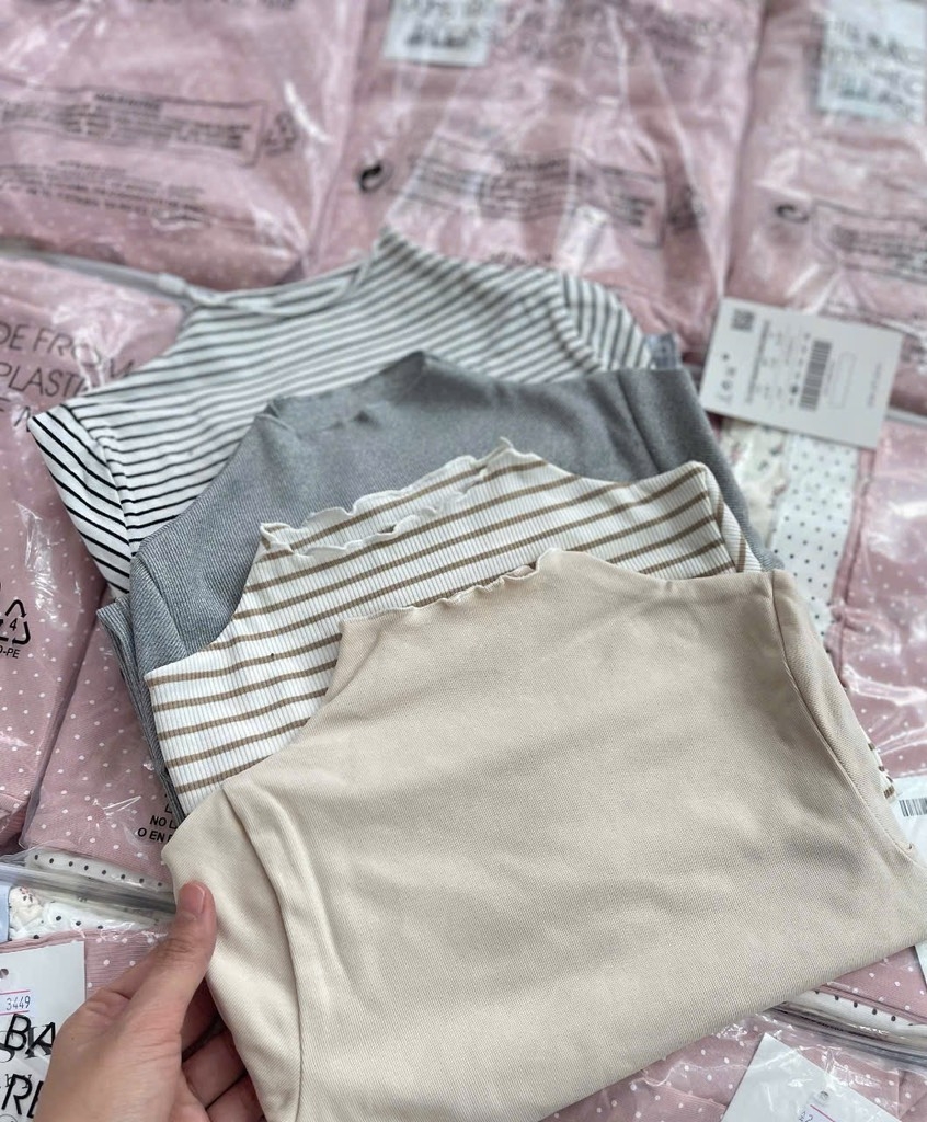 SET 4 ÁO ZIP GIỮ NHIỆT DÀI TAY BÉ GÁI