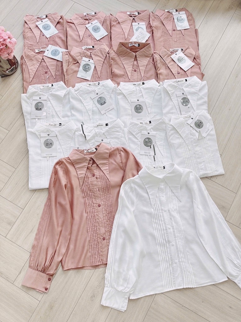 ÁO SƠ MI ZR LI DỌC CỔ CÁCH ĐIỆU NỮ SẴN (SALE 115k)