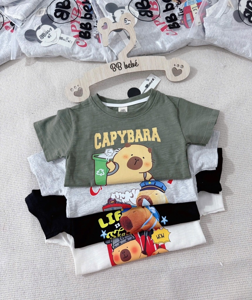 SET 4 ÁO CAPY3RA CỘC TAY BÉ TRAI