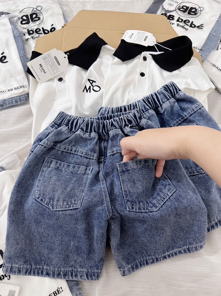 SET ÁO BA LỖ QUẦN BÒ BÉ TRAI ( xả 69k )