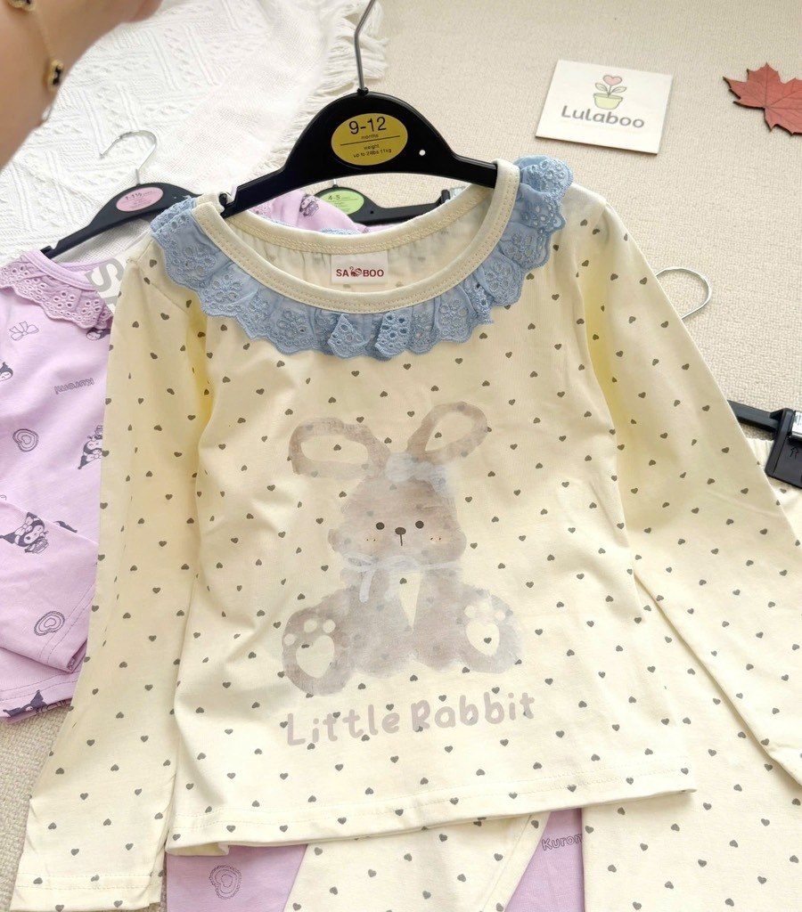 SET 2 BỘ DÀI COTTON TÀU TONE TÍM BÉ GÁI