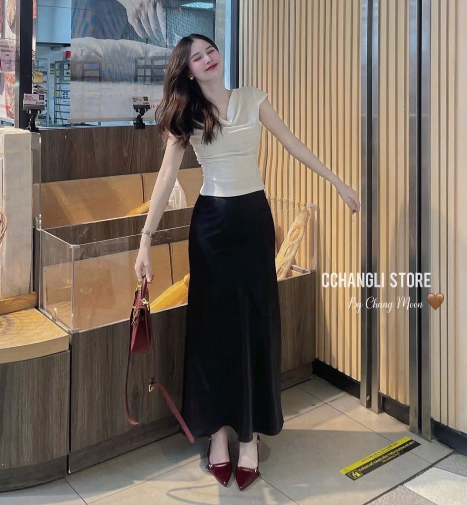 VÁY LỤA ZR ĐUÔI CÁ CẠP LIỀN 2 MẦU NỮ SẴN