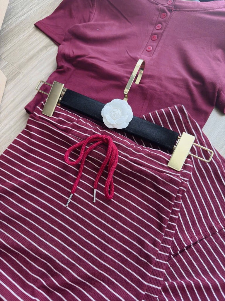 SET ZIP KẺ ĐỎ CV DÁNG DÀI NỮ
