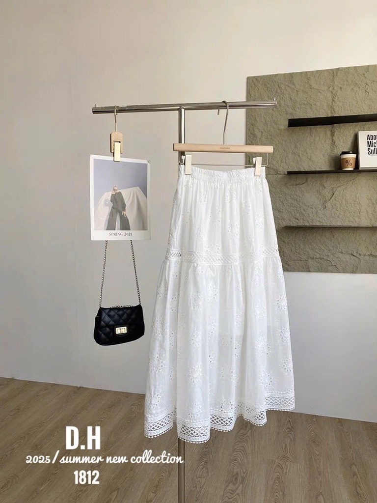 VÁY DÀI REN HOẠ TIẾT 3 MÀU CHO NỮ