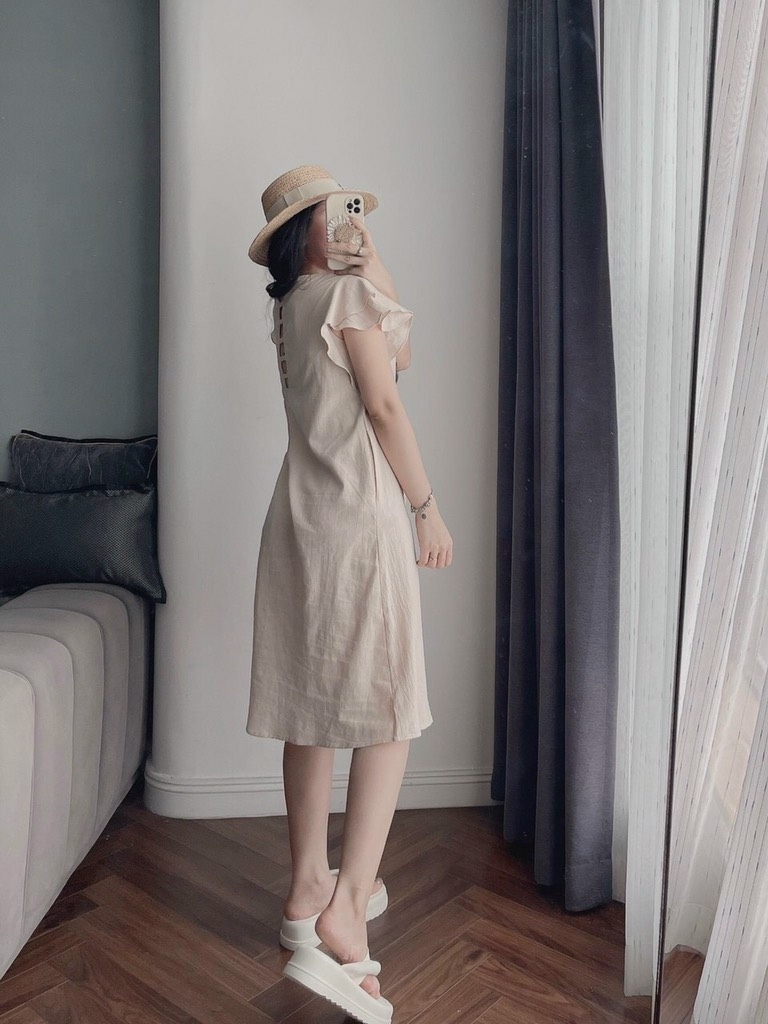 VÁY CÁNH TIÊN MÀU BE SẴN