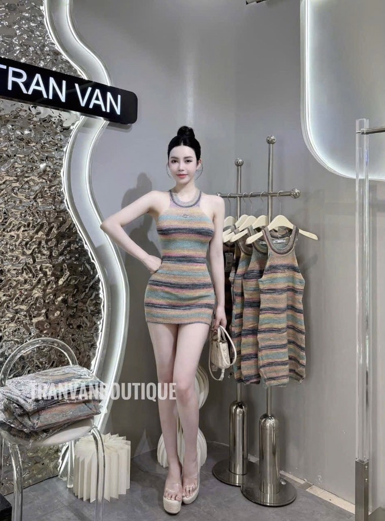VÁY LEN CỔ YẾM NHIỀU MÀU NỮ