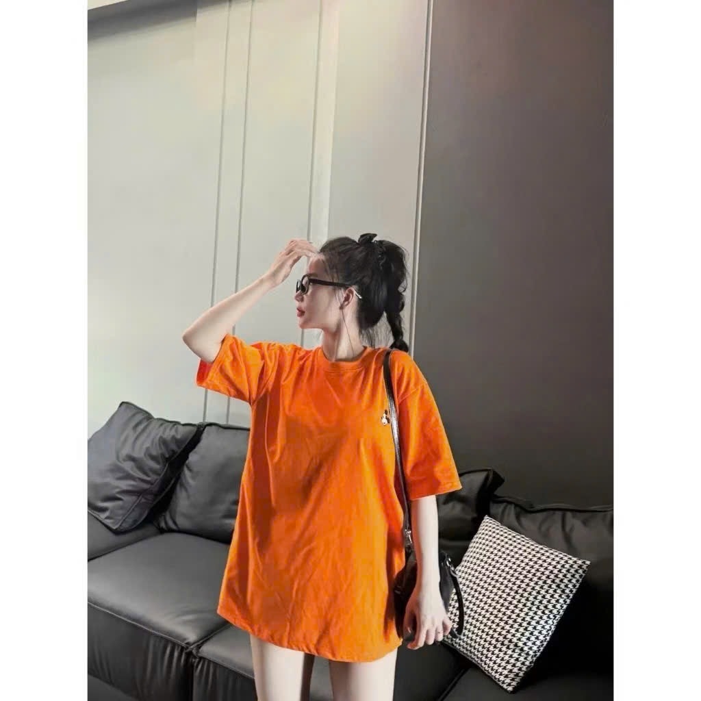 ÁO PHÔNG CAM MICKEY CỘC TAY NỮ SẴN