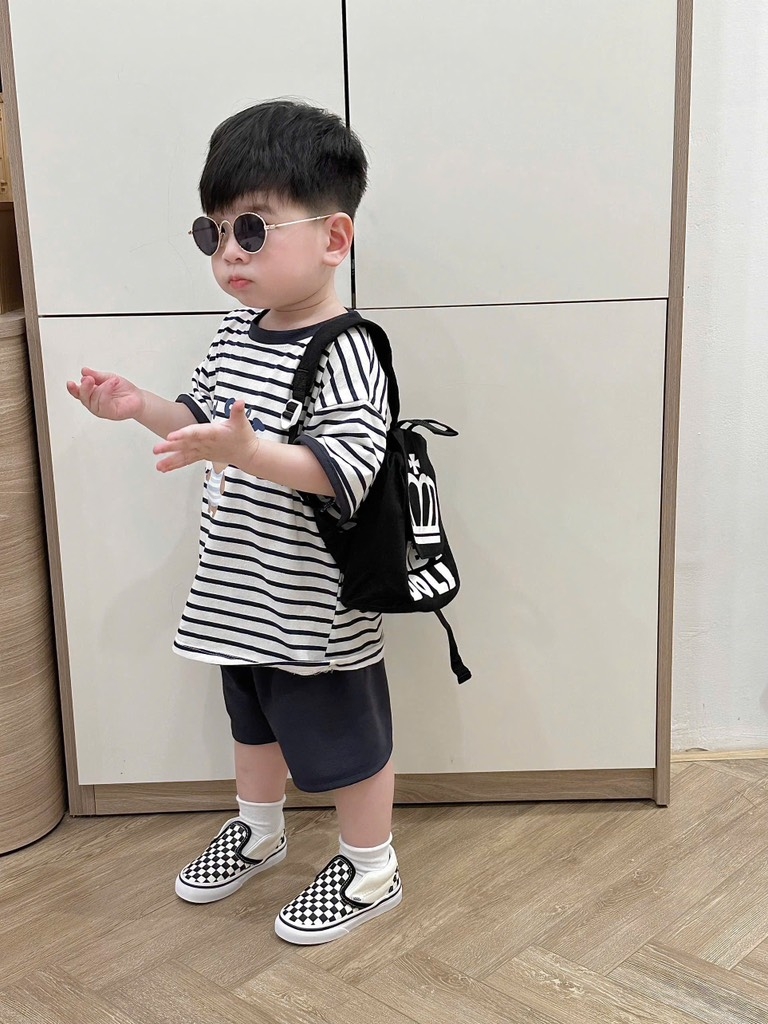 SET ÁO KẺ QUẦN ĐÙI BÉ TRAI