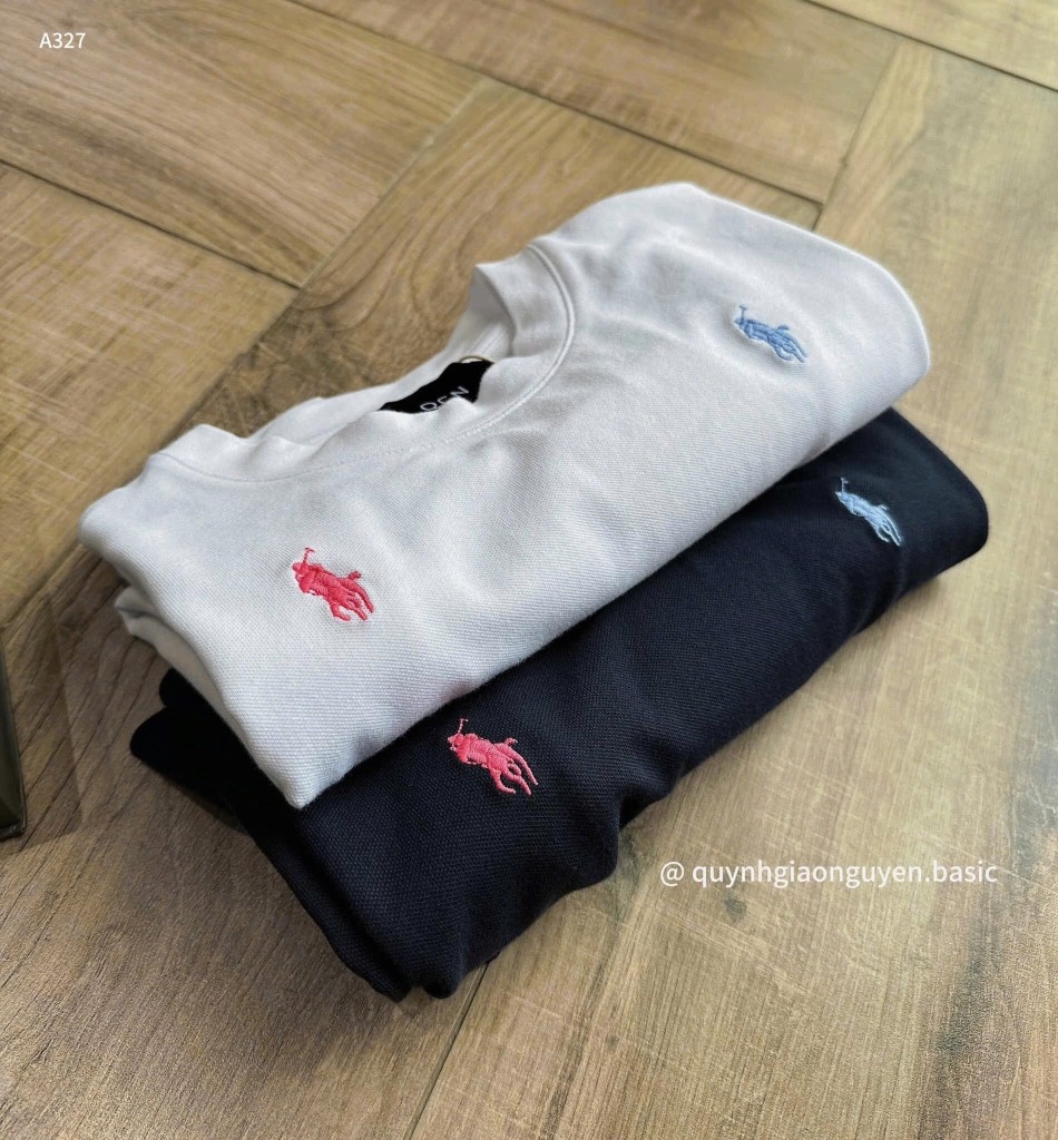 ÁO PHÔNG THÊU TRÀN NGỰA POLO 2M THAN TRẮNG NEW CHO NỮ