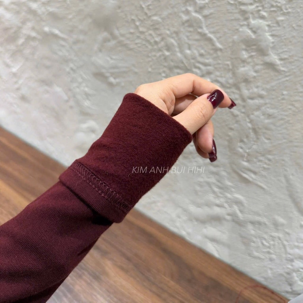ÁO ZIP LÓT LÔNG CỔ V ĐỘN VAI NỮ THU ĐÔNG