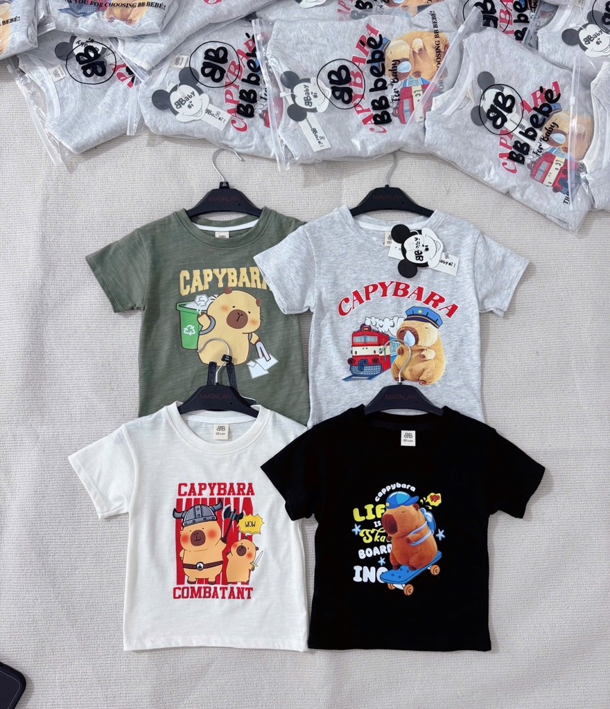 SET 4 ÁO CAPY3RA CỘC TAY BÉ TRAI