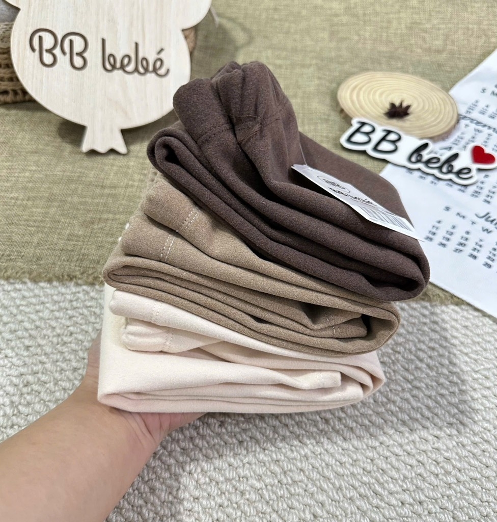SET 3 QUẦN DÀI LEGGING LÓT LÔNG NÂU BE ĐẬM NHẠT BÉ TRAI BÉ GÁI SẴN