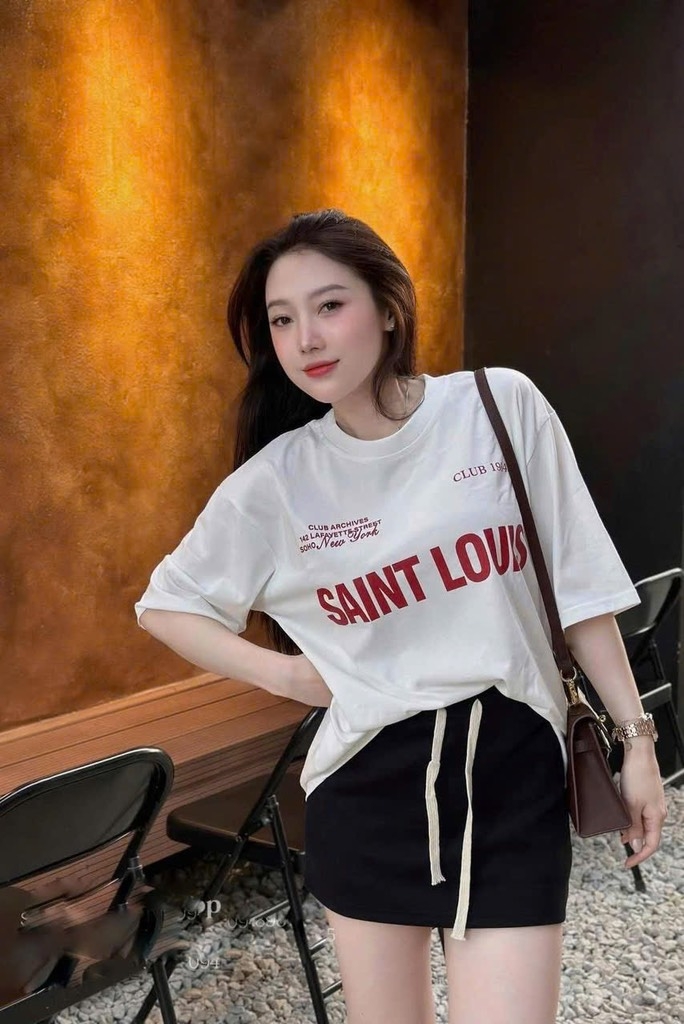 SET ÁO TRẮNG SAINT LOUIS CV ĐEN NỮ SẴN
