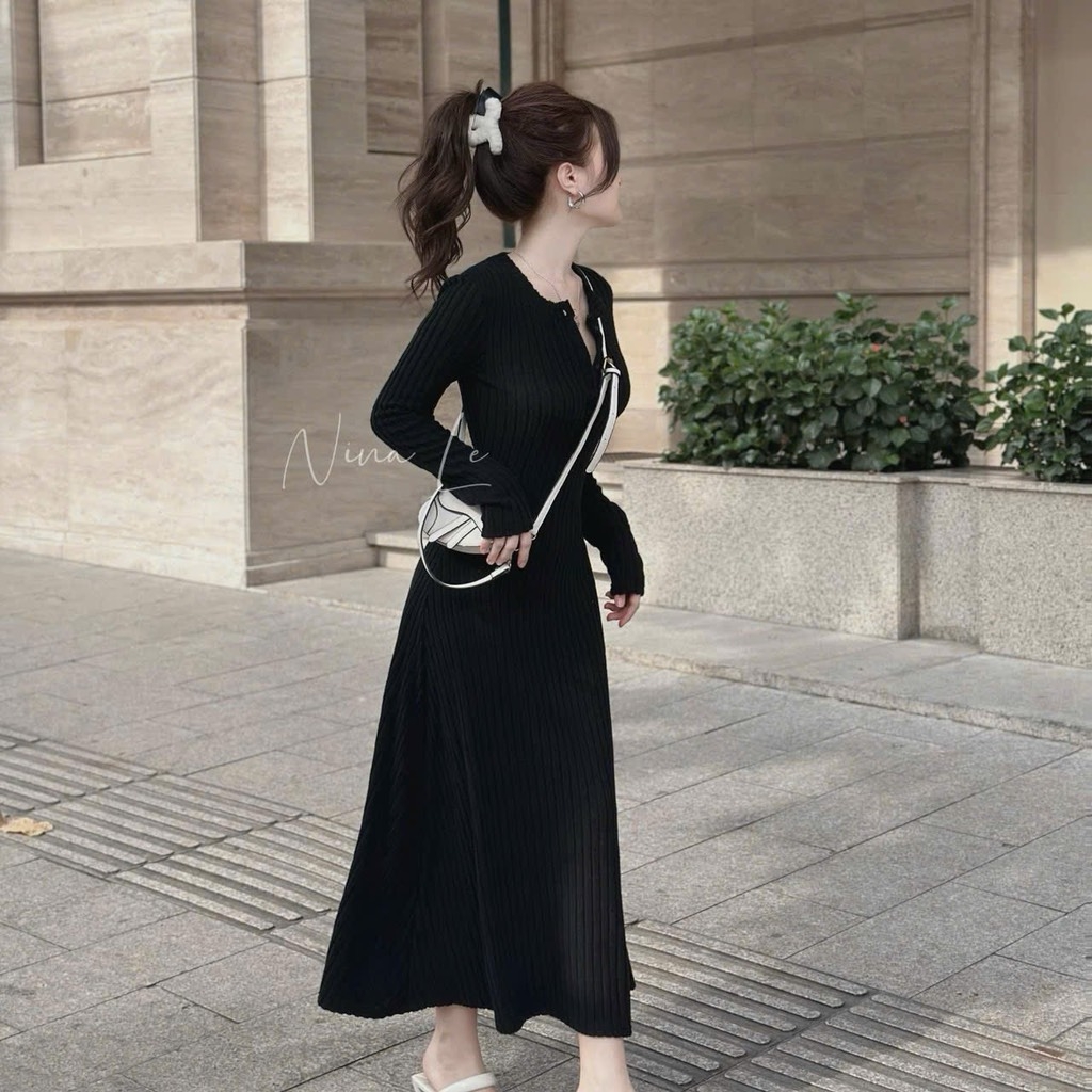 VÁY BODY TĂM ĐŨA LÔNG XÙ CAO CẤP 3M NỮ THU ĐÔNG