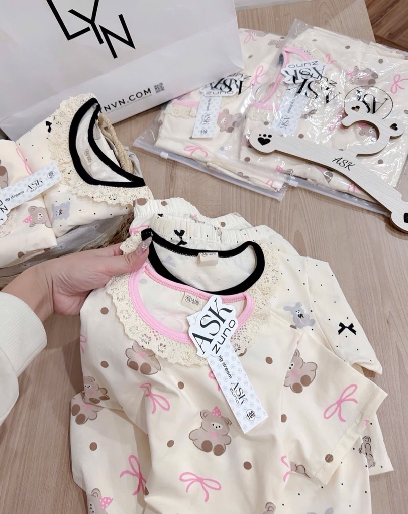 SÉT 2 BỘ GẤU NƠ CHẤM BI BÉ GÁI (SALE 70k)