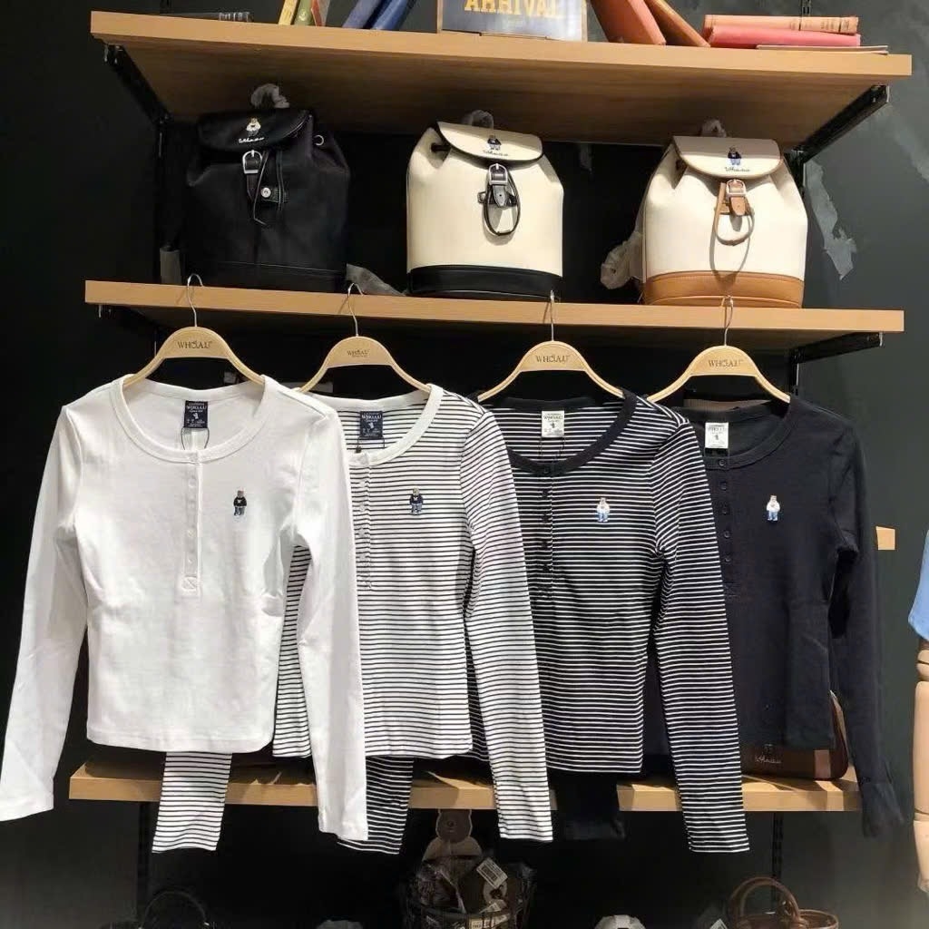 COMBO 3 ÁO THUN ZIP THÊU GẤU DÀI TAY NỮ THU ĐÔNG