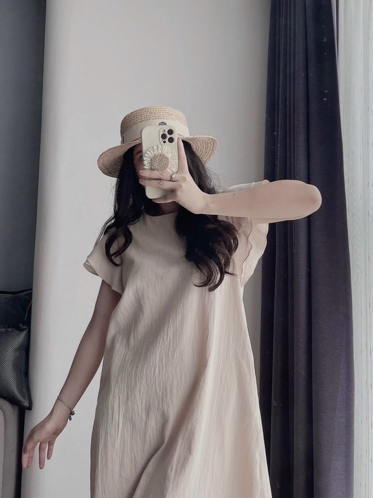 VÁY CÁNH TIÊN MÀU BE SẴN
