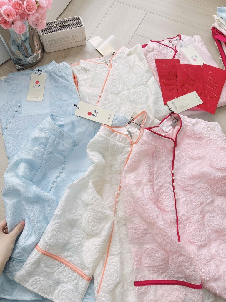 SET PHÁP PHỤC HOA HỒNG VIỀN 2 LỚP NỮ SẴN (SALE 139k)