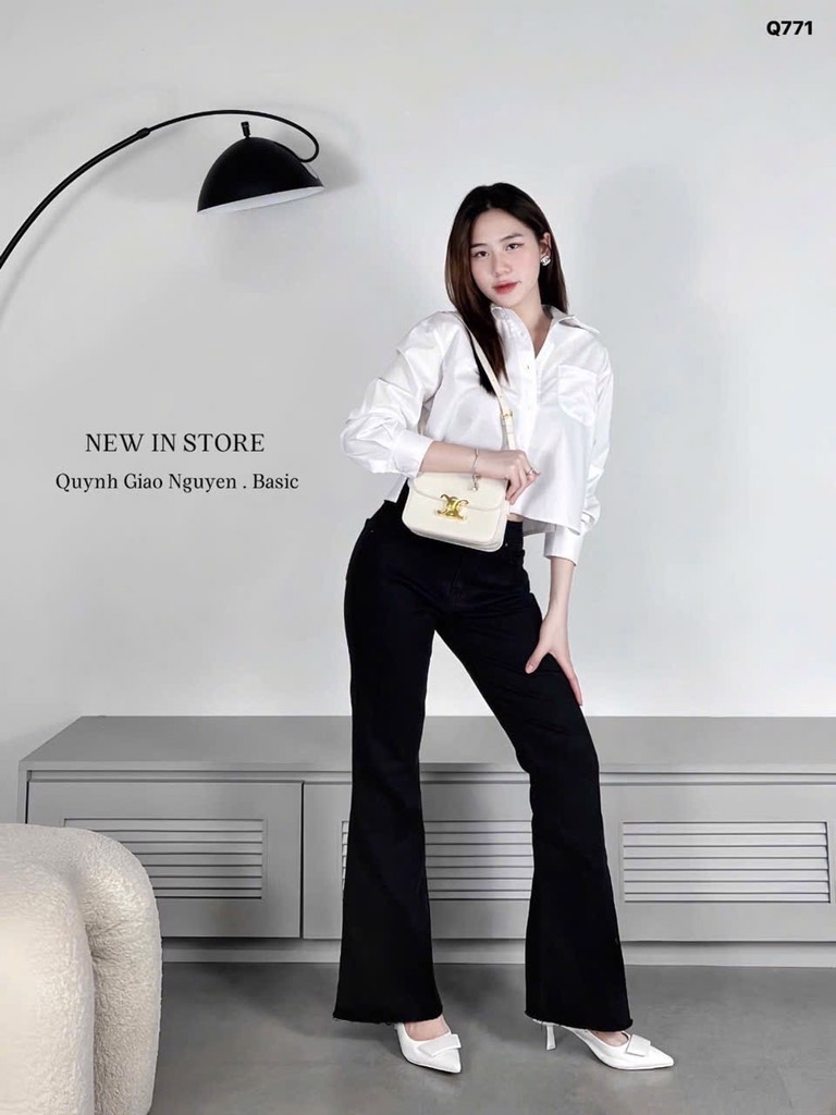 QUẦN JEANS NỮ ĐEN LOE SẴN (XẢ 89k)
