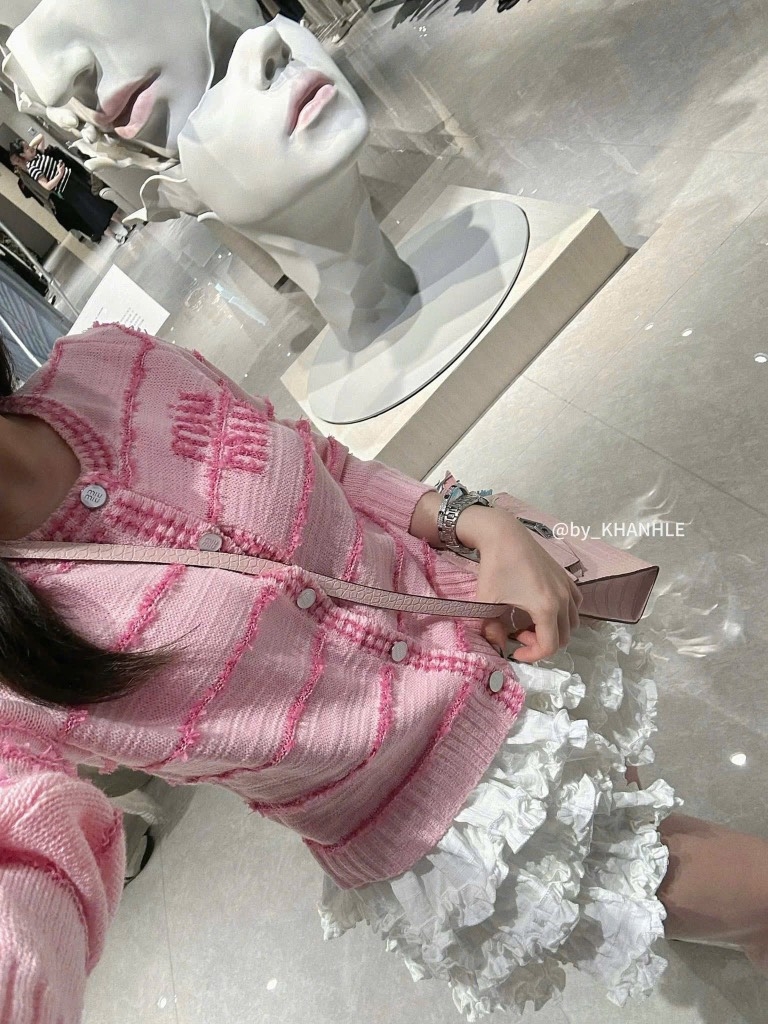 ÁO LEN CAẢDIGAN HỒNG MIU MIU NỮ