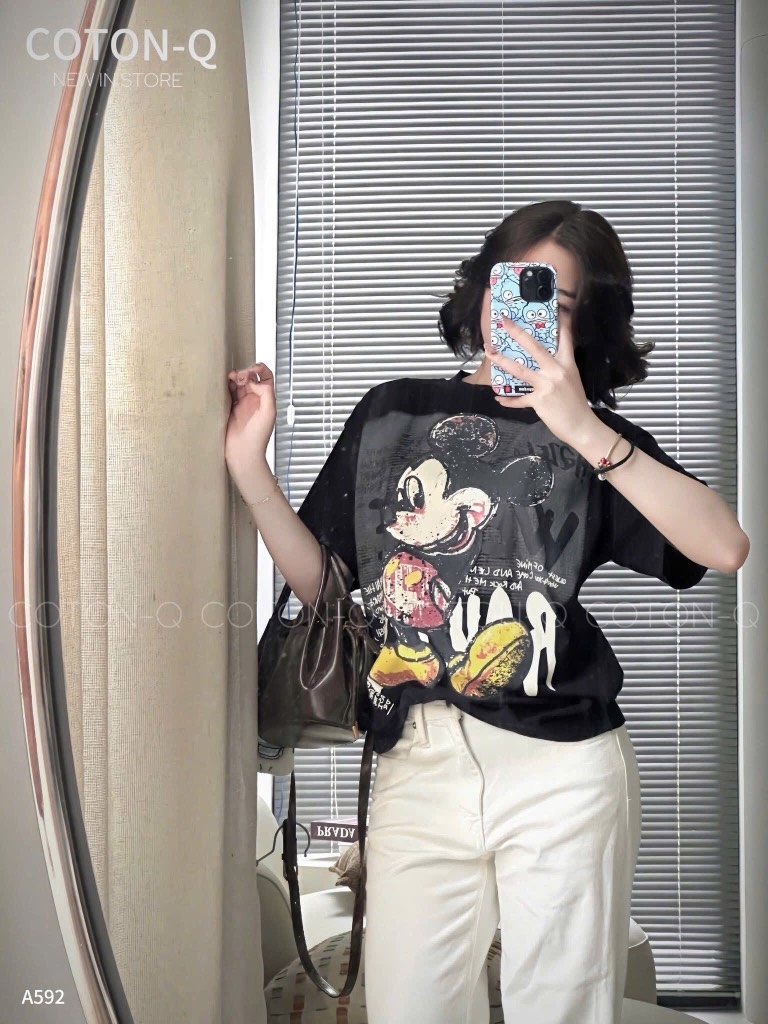 ÁO PHÔNG CHUỘT MICKEY 2 MÀU NỮ