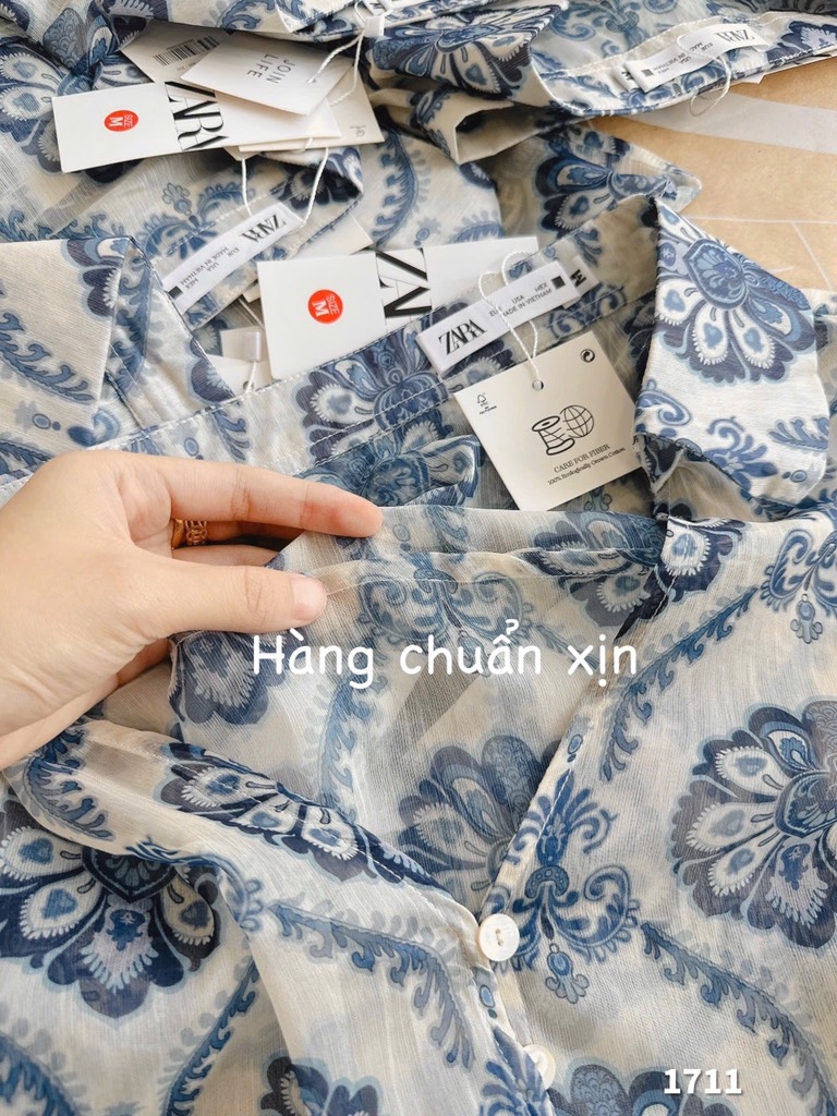 ÁO VOAN ZARA HOẠ TIẾT CÚC TRAI NỮ