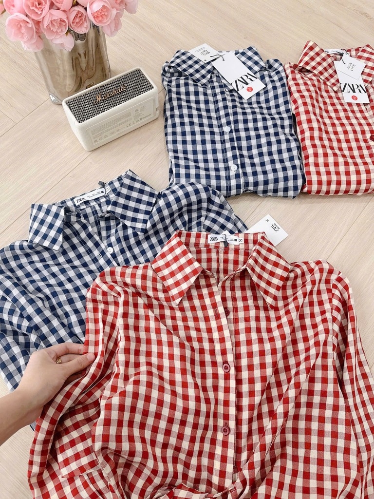 ÁO SƠ MI KẺ BUỘC VẠT NỮ