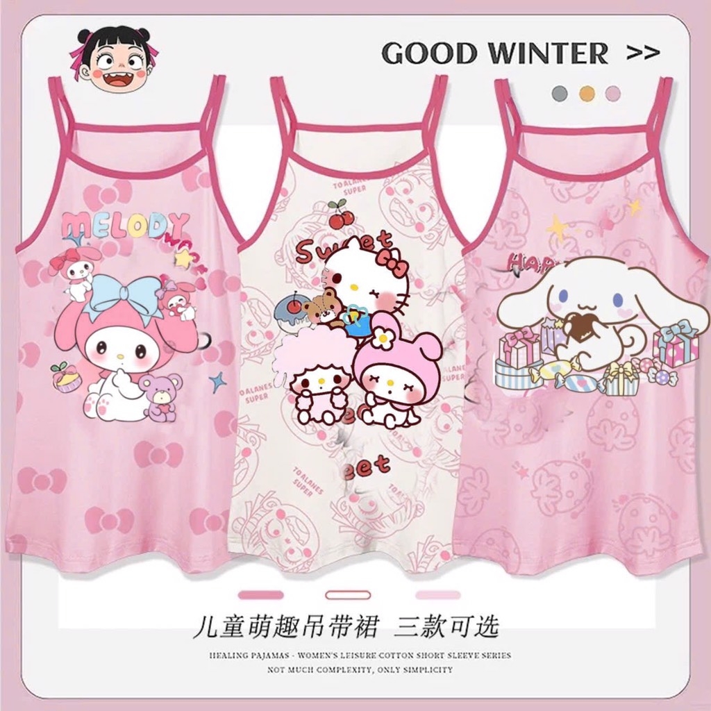 SET VÁY 2 DÂY KITTY MELODY BÉ GÁI