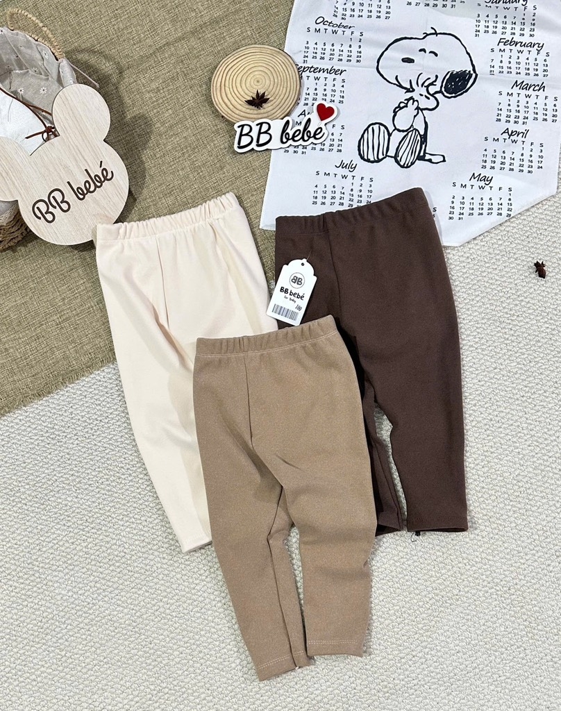 SET 3 QUẦN DÀI LEGGING LÓT LÔNG NÂU BE ĐẬM NHẠT BÉ TRAI BÉ GÁI SẴN