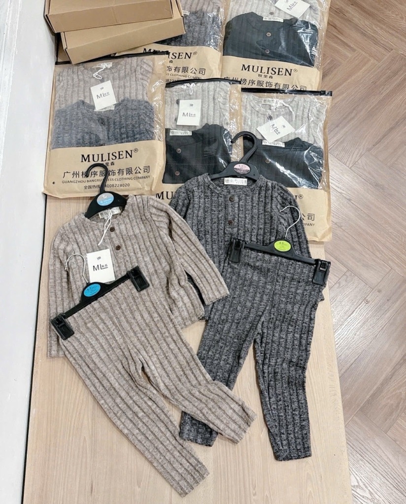 SET 2 BỘ TĂM ĐŨA LÔNG BÉ GÁI BÉ TRAI