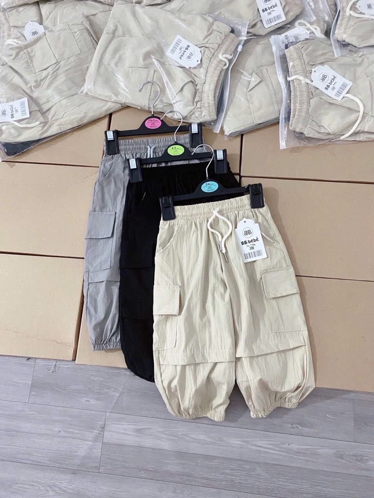 SÉT 3 QUẦN GIÓ DÀI TÚI HỘP CHO BÉ SẴN