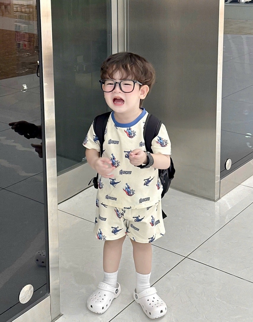 SET 2 BỘ CỘC TAY AVENGERS TONE XANH DƯƠNG BÉ TRAI