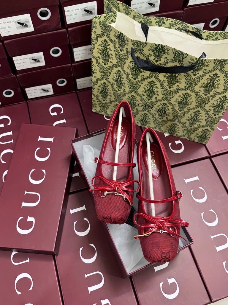 GIÀY DÉP - GIÀY GUCCI ĐỎ BÚP BÊ