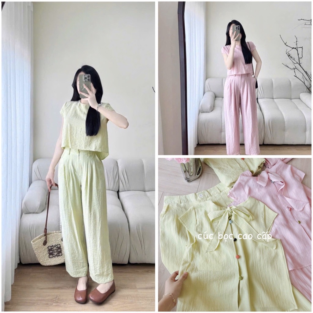 SET NƠ CÚC BỌC CỐM - HỒNG NỮ