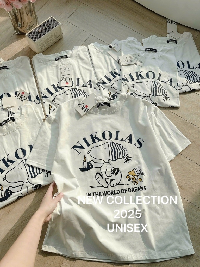 ÁO PHÔNG NIKOLAS CỘC TAY PHOM RỘNG MẸ VÀ BÉ SẴN (ÁO BÉ SALE 25k)
